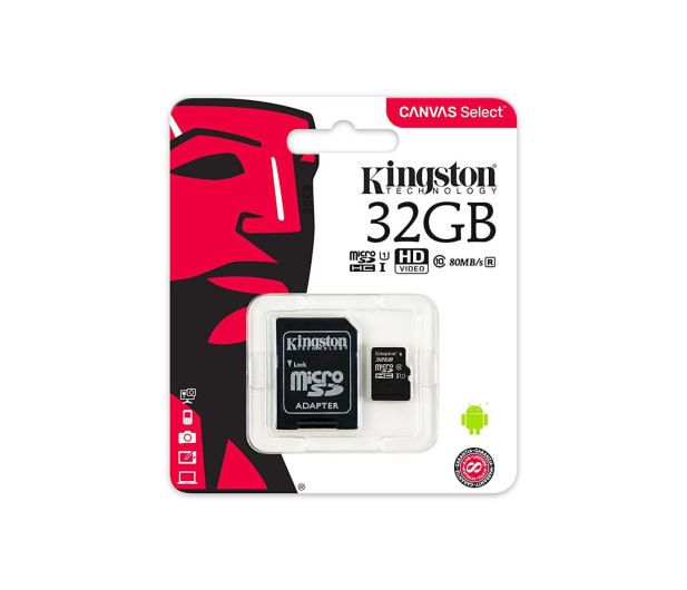 KINGSTON microSD  32GB Canvas Select 80/10MB/s + adapter SD (SDCS/32GB) - 408958 - zdjęcie 4